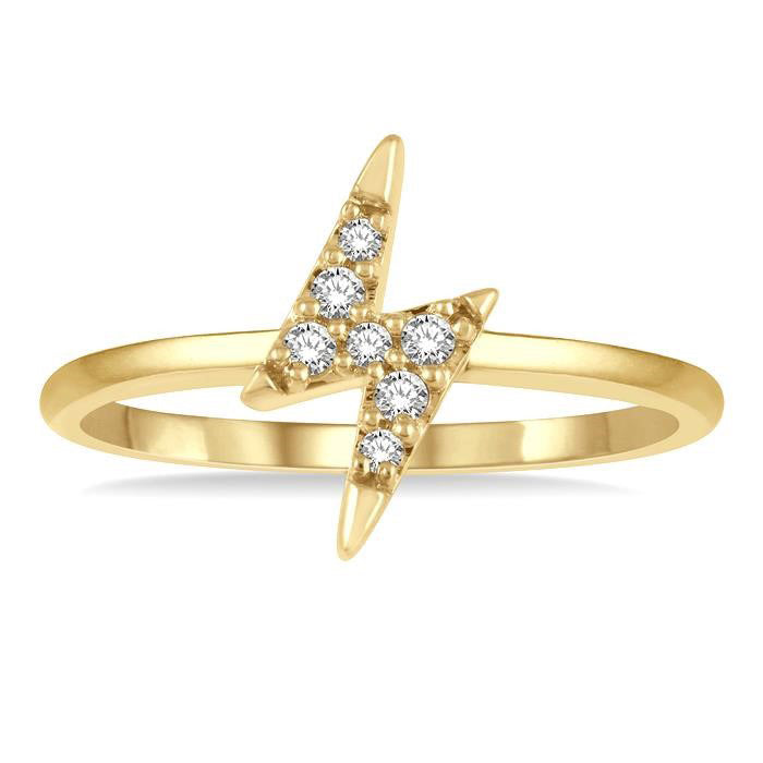 Stackable Lightning Bolt Petite Diamond Fashion Ring