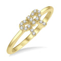 1/10 Ctw Bow Cutout Round Cut Diamond Petite Fashion Ring in 10K Yellow Gold