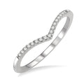 1/10 Ctw Chevron Round Cut Diamond Petite Band in 14K White Gold