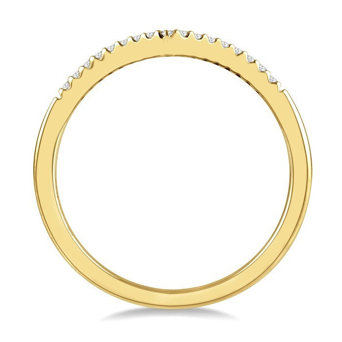 1/10 Ctw Chevron Round Cut Diamond Petite Band in 10K Yellow Gold