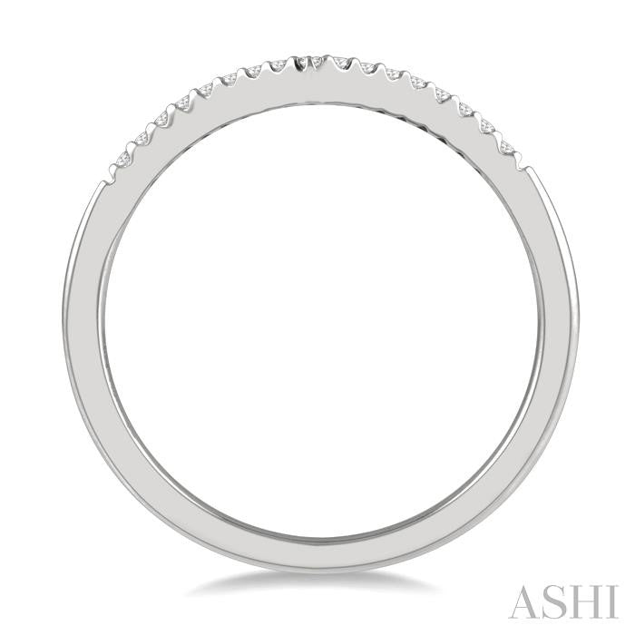 1/10 Ctw Chevron Round Cut Diamond Petite Band in 10K White Gold