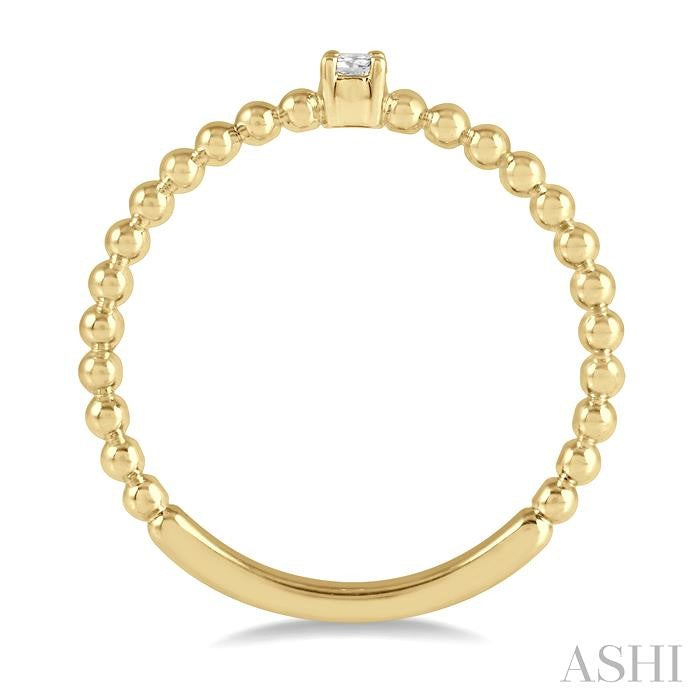 1/20 Ctw Ball Bead Shank Round Cut Bead Bijoux Diamond Petite Promise Ring in 10K Yellow Gold