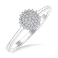 1/6 Ctw Petite Round Shape Round Cut Diamond Cluster Fashion Ring in 10K White Gold
