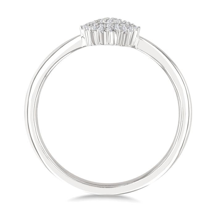 1/6 Ctw Petite Round Shape Round Cut Diamond Cluster Fashion Ring in 10K White Gold