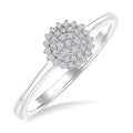 Round Shape Petite Cluster Diamond Fashion Ring
