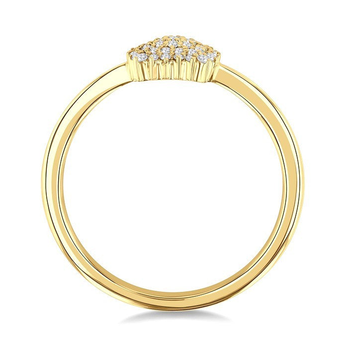 1/6 Ctw Petite Cushion Shape Round Cut Diamond Cluster Fashion Ring in 10K Yellow Gold