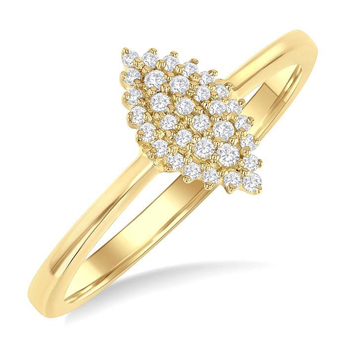 Marquise Shape Petite Cluster Diamond Fashion Ring