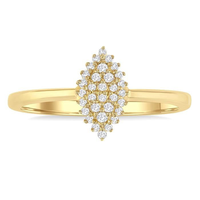 Marquise Shape Petite Cluster Diamond Fashion Ring