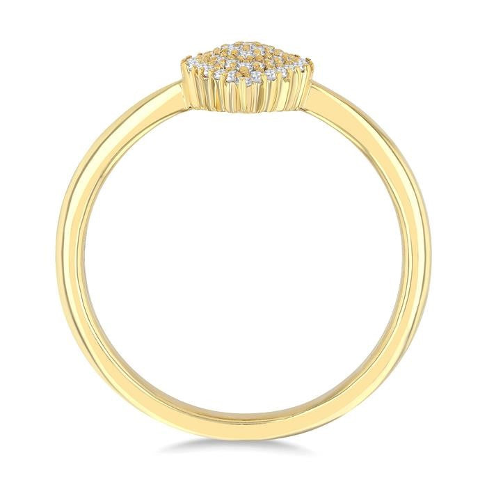 1/6 Ctw Petite Pear Shape Round Cut Diamond Cluster Fashion Ring in 10K Yellow Gold