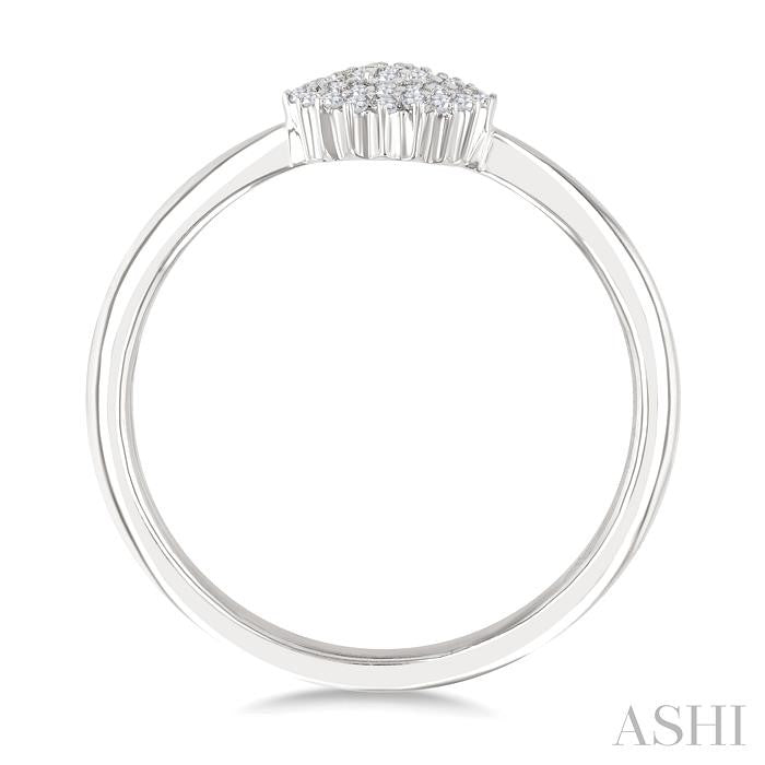 1/6 Ctw Petite Round Shape Round Cut Diamond Cluster Fashion Ring in 10K White Gold