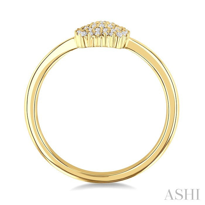 1/6 Ctw Petite Cushion Shape Round Cut Diamond Cluster Fashion Ring in 10K Yellow Gold