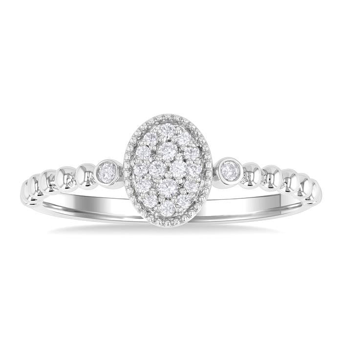 OraVelSol 14K White Gold Diamond Ring