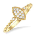 Bead Marquise Shape Petite Diamond Fashion Ring