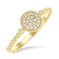 Bead Round Shape Petite Diamond Fashion Ring