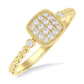 Bead Cushion Shape Petite Diamond Fashion Ring