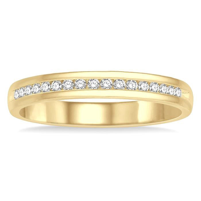 1/4 Ctw Round Cut Diamond Men's Band 14K Yellow Gold