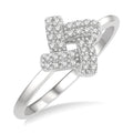 1/10 Ctw Petite Interwoven Round Cut Diamond Fashion Ring in 10K White Gold