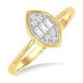 Marquise Shape Bezel Set Petite Fusion Diamond Fashion Ring