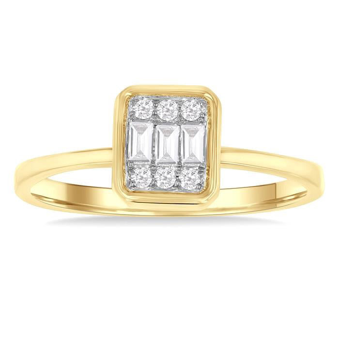 Velour Diamond Ring in Yellow Gold