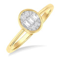 Oval Shape Bezel Set Petite Fusion Diamond Fashion Ring