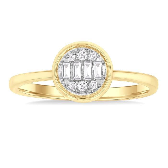 Round Shape Bezel Set Petite Fusion Diamond Fashion Ring