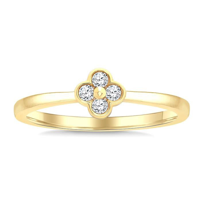 Petite Clover Diamond Fashion Ring