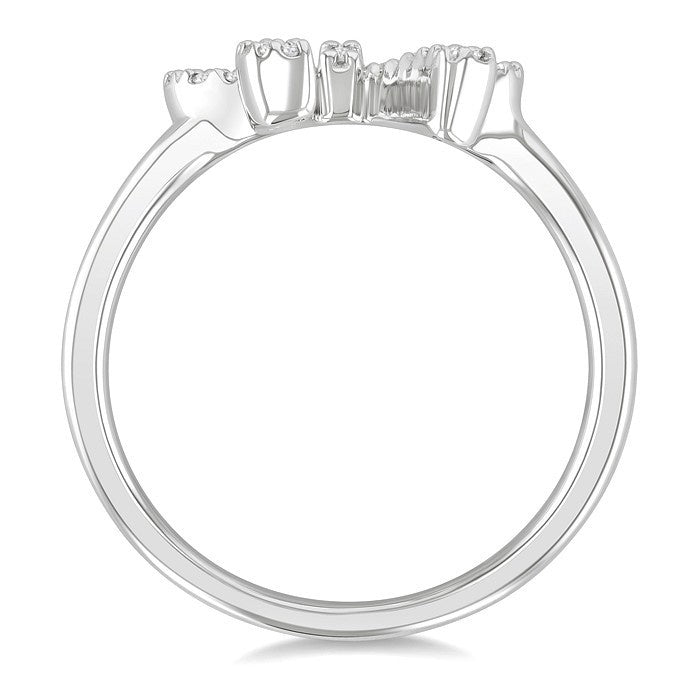 1/5 Ctw Round Cut Diamond Bow Petite Fashion Ring in 10K White Gold