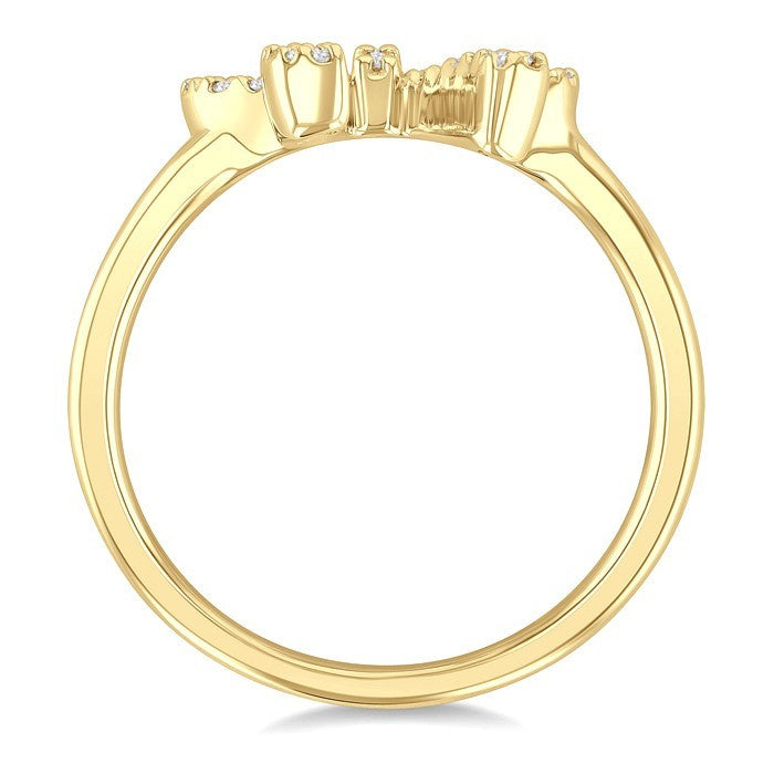 1/5 Ctw Round Cut Diamond Bow Petite Fashion Ring in 10K Yellow Gold