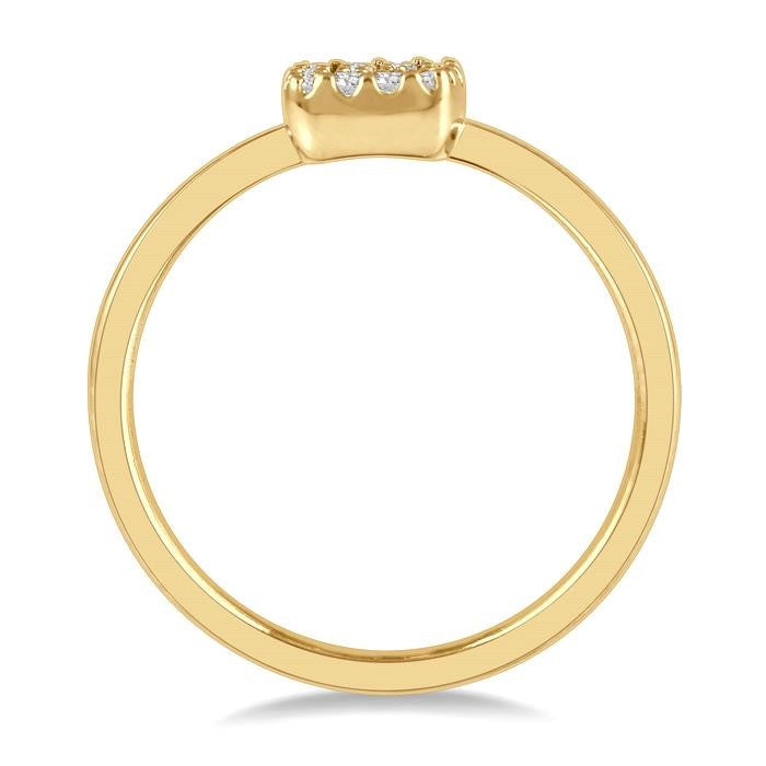 1/8 Ctw Cushion Shape Round Cut Diamond Petite Fashion Ring in 10K Yellow Gold