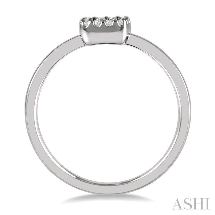 1/8 Ctw Cushion Shape Round Cut Diamond Petite Fashion Ring in 10K White Gold