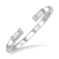 1/10 Ctw Open Center Petite Baguette Diamond Stackable Ring in 10K White Gold
