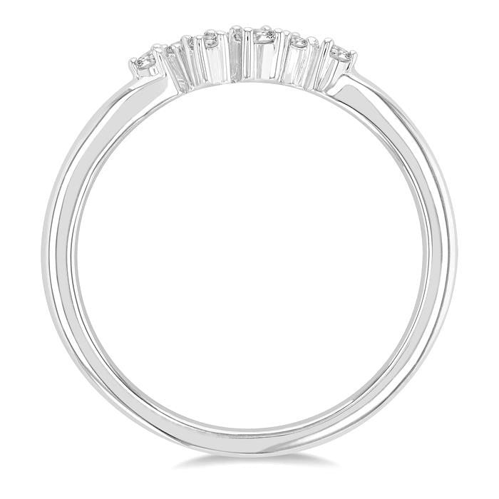 1/8 Ctw Petite Open Center Scatter Round Cut Diamond Fashion Ring in 14K White Gold