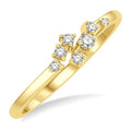 1/8 Ctw Petite Open Center Scatter Round Cut Diamond Fashion Ring in 14K Yellow Gold