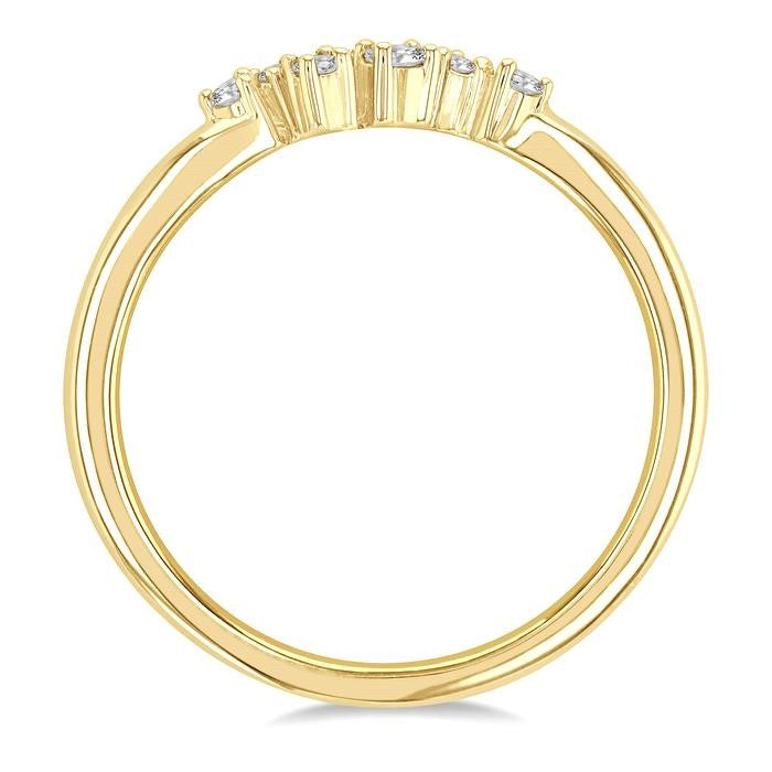 1/8 Ctw Petite Open Center Scatter Round Cut Diamond Fashion Ring in 14K Yellow Gold