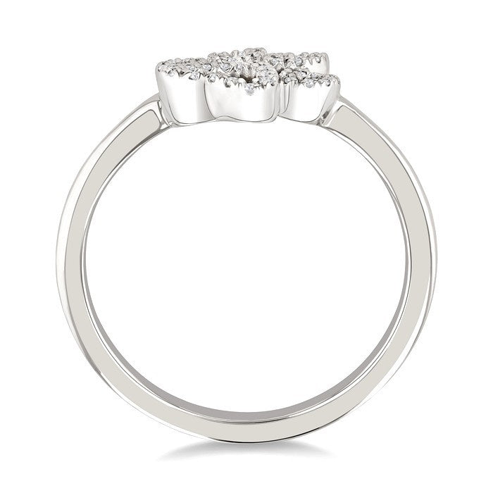 1/6 Ctw Petite Dog Paw Round Cut Diamond Fashion Ring in 10K White Gold
