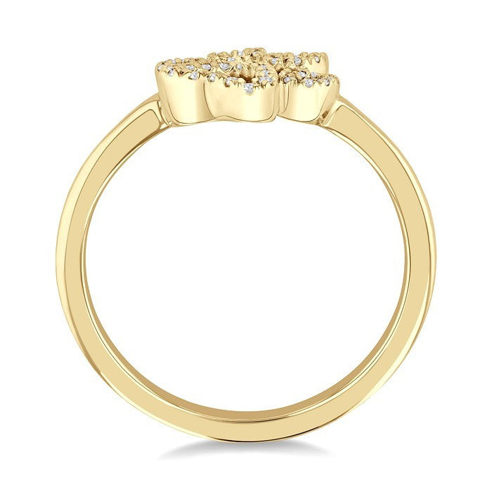 1/6 Ctw Petite Dog Paw Round Cut Diamond Fashion Ring in 10K Yellow Gold