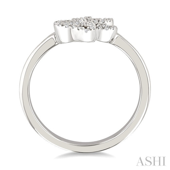 1/6 Ctw Petite Dog Paw Round Cut Diamond Fashion Ring in 10K White Gold