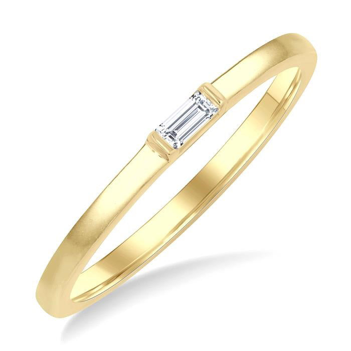 1/20 Ctw Baguette Diamond Petite Fashion Ring in 10K Yellow Gold