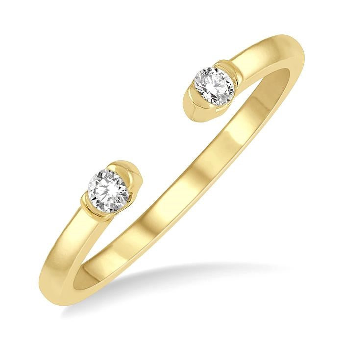 1/10 Ctw Open Center Round Cut Diamond Stackable Petite Ring in 10K Yellow Gold