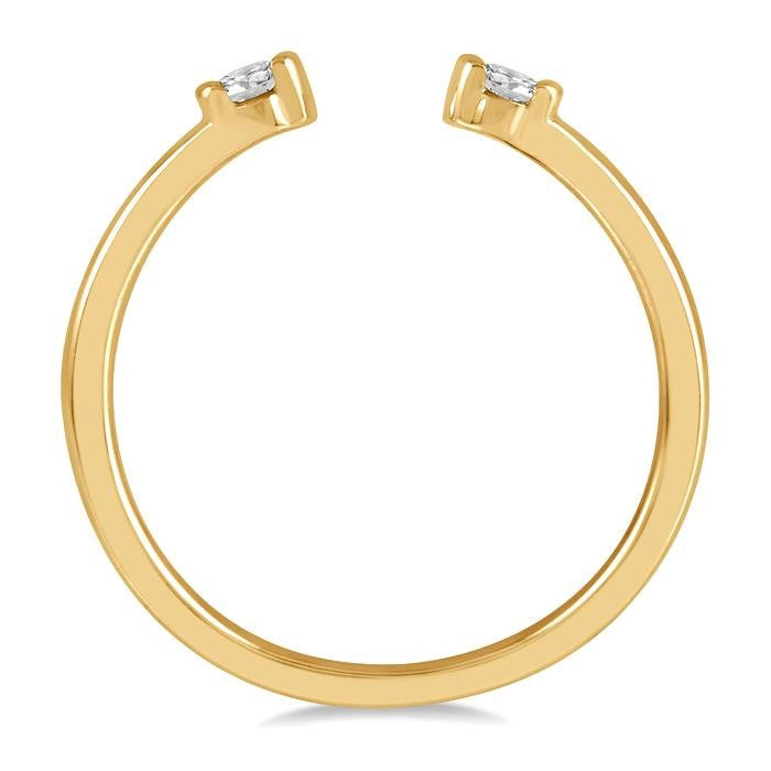1/10 Ctw Open Center Round Cut Diamond Stackable Petite Ring in 10K Yellow Gold