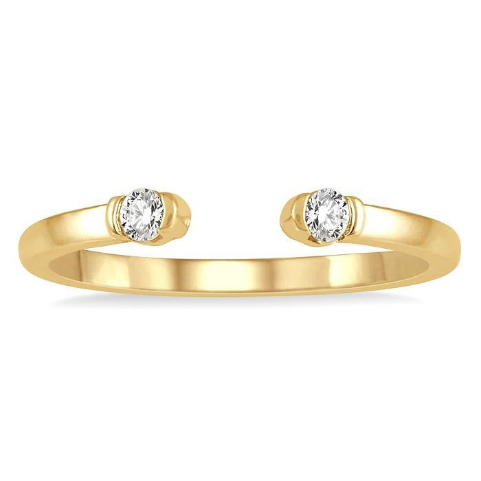 Stackable Petite Diamond Fashion Open Ring