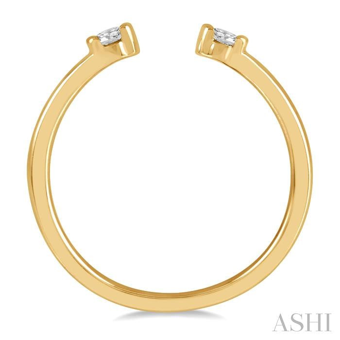1/10 Ctw Open Center Round Cut Diamond Stackable Petite Ring in 10K Yellow Gold