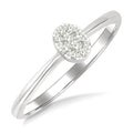 1/10 Ctw Shine Bright Petite Oval Shape Round Cut Diamond Fashion Ring in 10K Yellow and White Gold