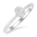 Oval Shape Shine Bright Petite Diamond Fashion Ring