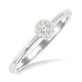 1/10 Ctw Shine Bright Petite Round Shape Round Cut Diamond Fashion Ring in 10K Yellow and White Gold