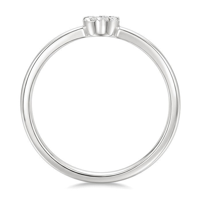 1/10 Ctw Shine Bright Petite Round Shape Round Cut Diamond Fashion Ring in 10K Yellow and White Gold