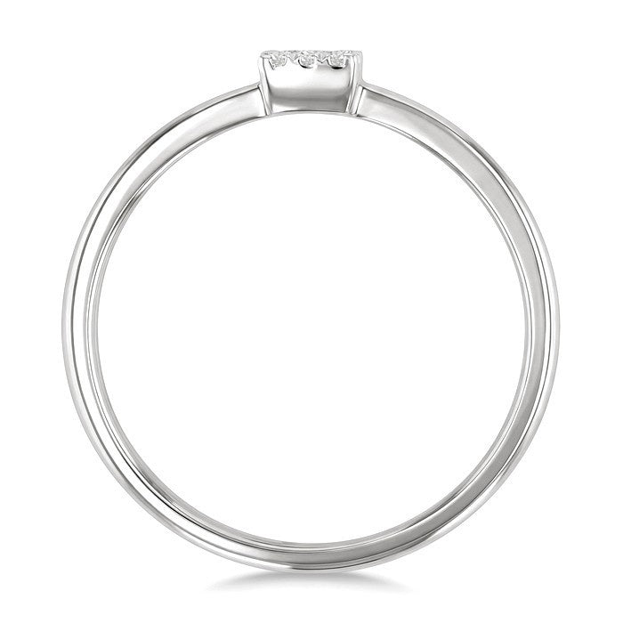 1/10 Ctw Shine Bright Petite Square Shape Round Cut Diamond Fashion Ring in 10K Yellow and White Gold