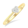 1/10 Ctw Shine Bright Petite Heart Shape Round Cut Diamond Fashion Ring in 10K Yellow Gold