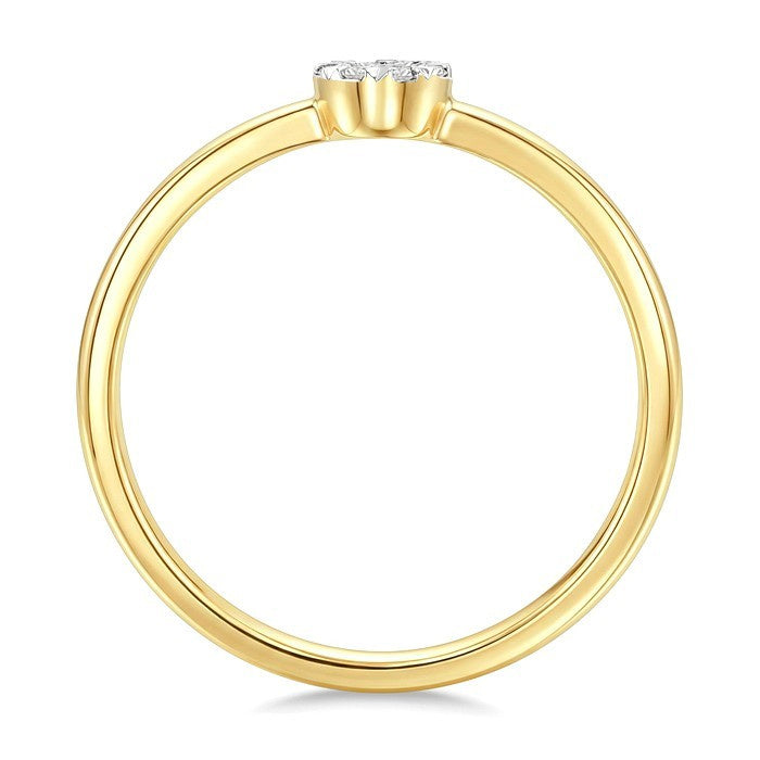 1/10 Ctw Shine Bright Petite Round Shape Round Cut Diamond Fashion Ring in 10K Yellow Gold