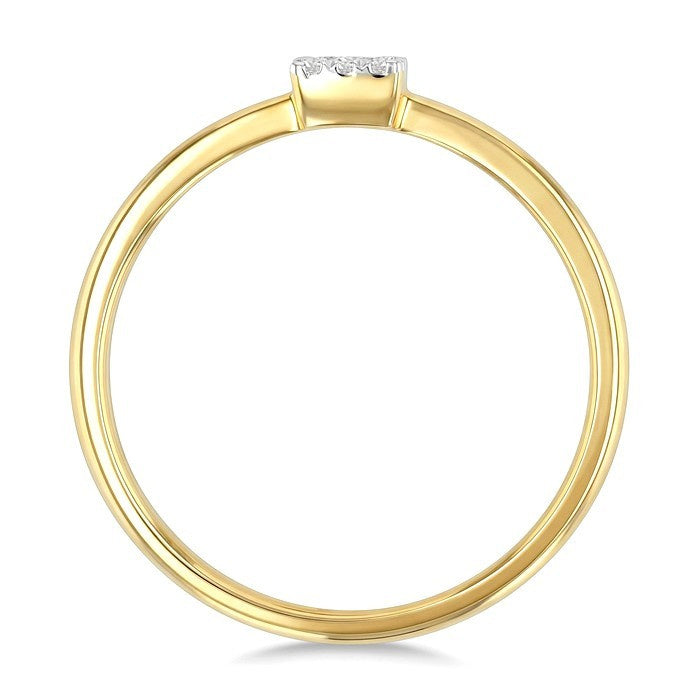 1/10 Ctw Shine Bright Petite Square Shape Round Cut Diamond Fashion Ring in 10K Yellow Gold